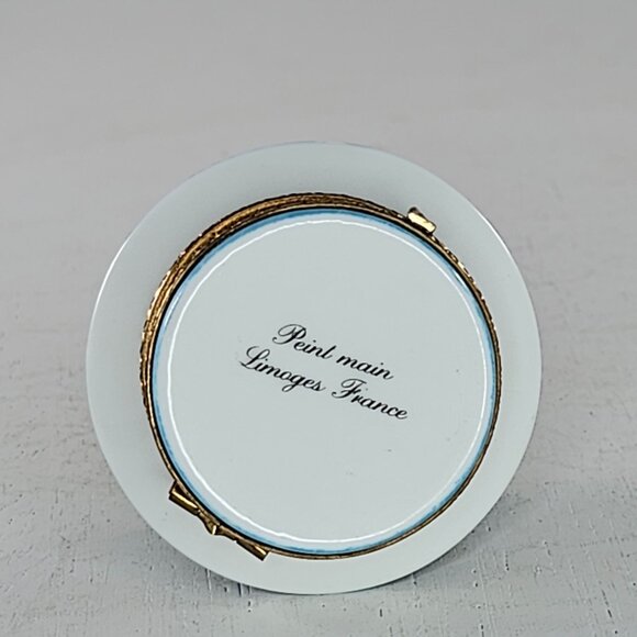 Limoges France Peint Main Trinket Box With Cheese Platter Double Hinged - Picture 5 of 8